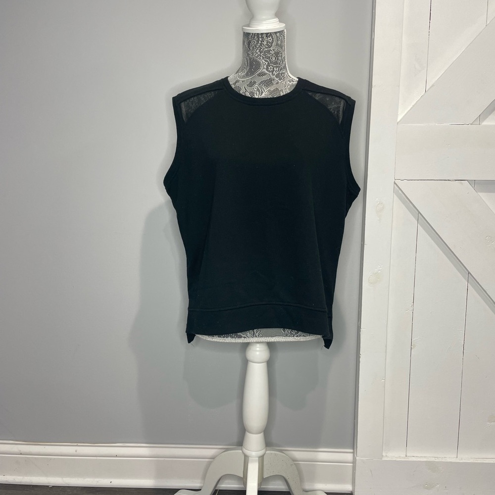 BCBGMaxAzria Black Boxy Muscle Tee Sweater